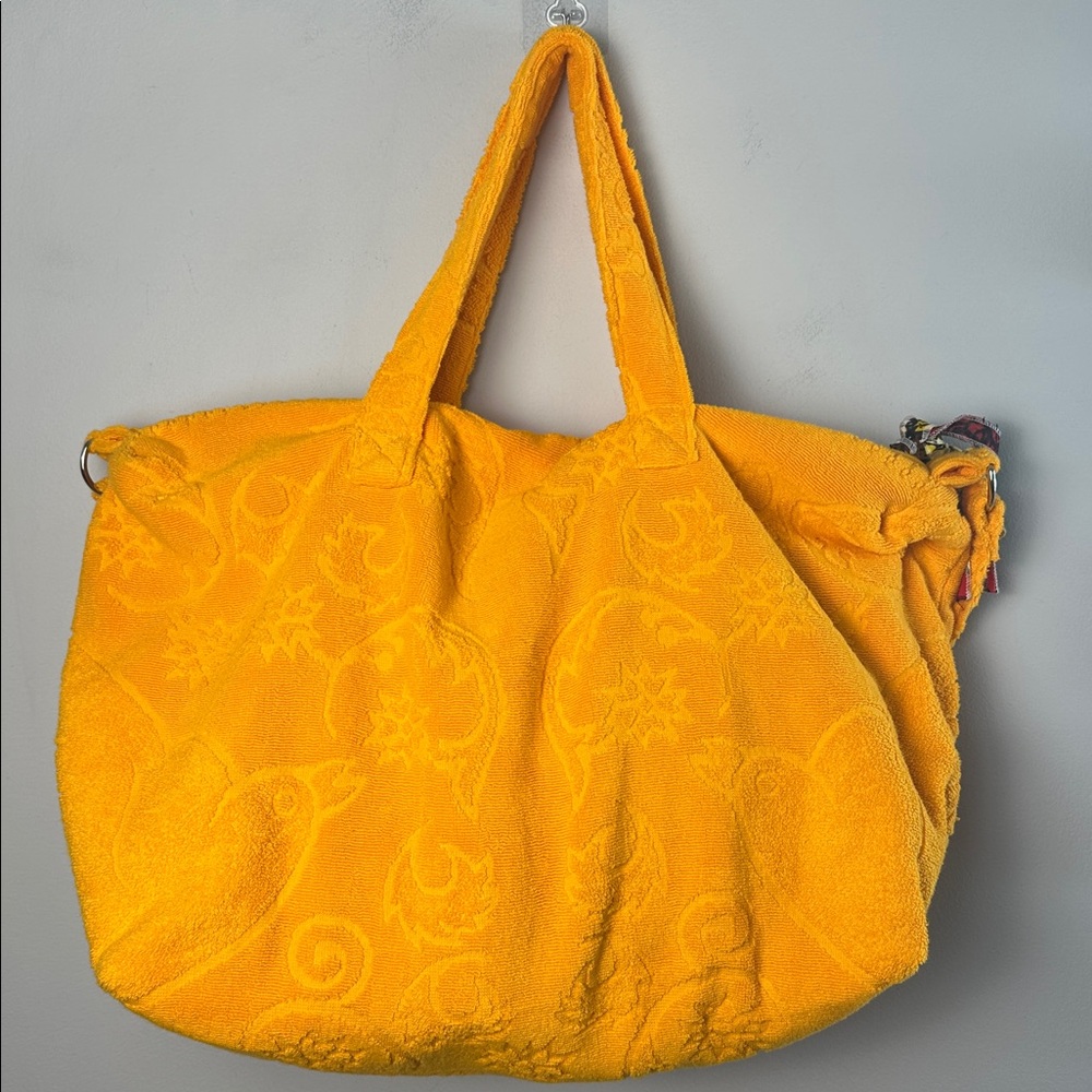 Anthropologie Lalla French Terry Beach Tote Overnight Bag Shoulder Hand Straps - Picture 7 of 16